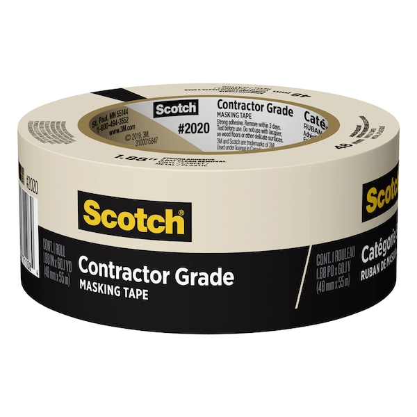 Scotch Scotch Contractor Grade 1.88 in. W X 60.1 yd L Beige Medium Strength Masking Tape 1 pk 2020-48AP - main